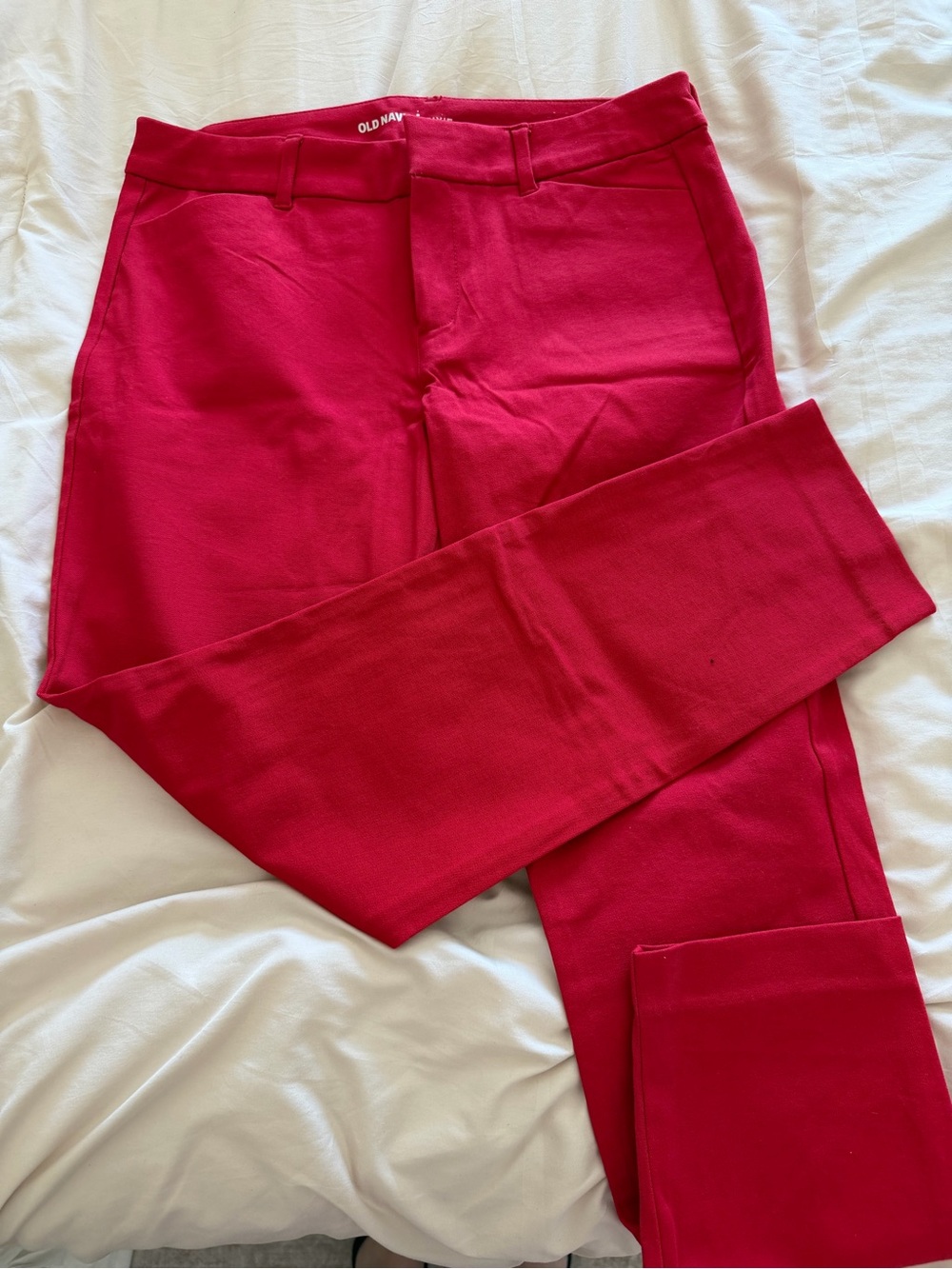 Old Navy Pixie Mid-Rise Pants in Bright Pink-Red